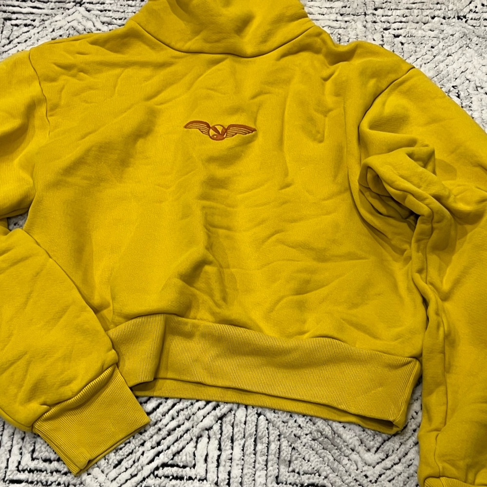Cozy Playboy Sweatshirt, Mustard Yellow with Embroidered Logo - Picture 2 of 5